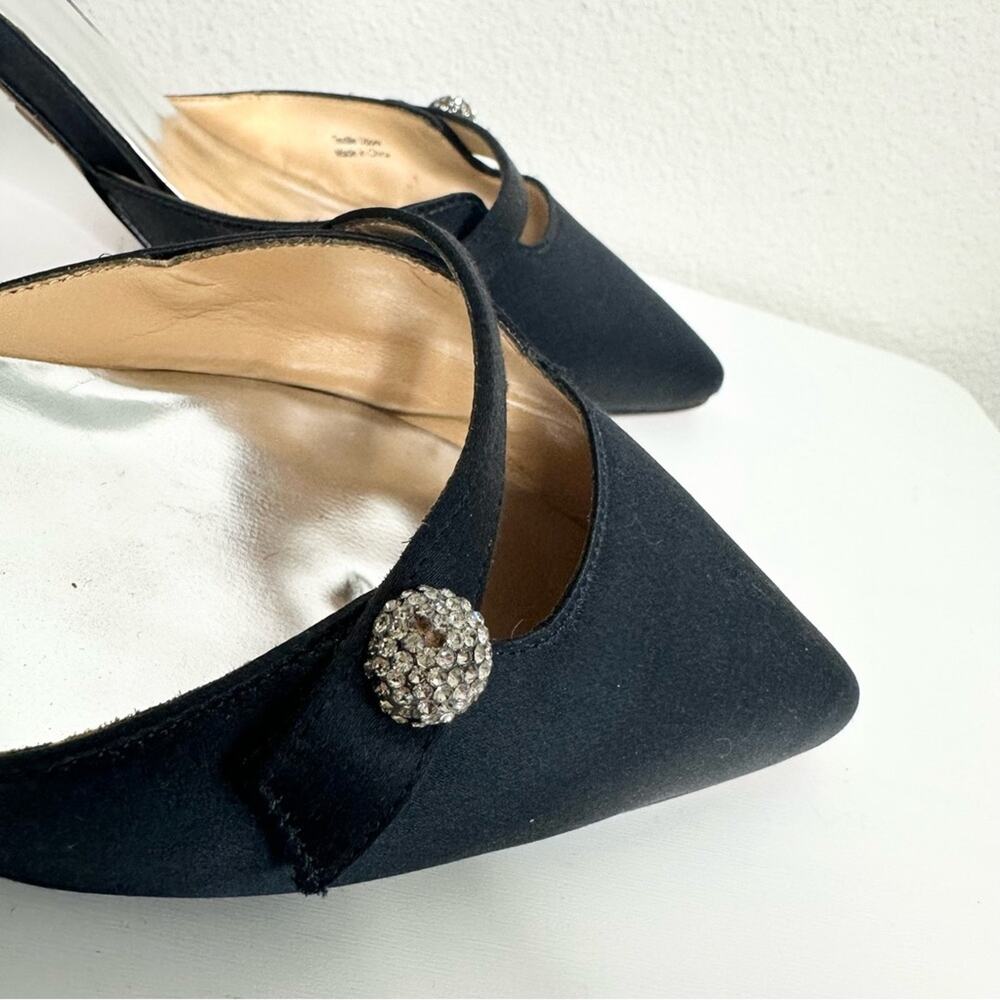 Badgley Mischka Black Satin Women's Heels Size 9.5 - Picture 6 of 6